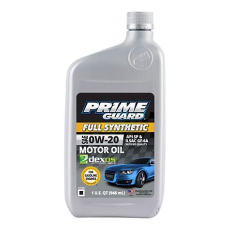 Prime Guard Motor Oil Synthetic SAE 0W-20 1Qt