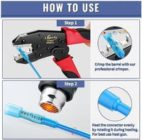 Heat shrink Butt Connector Blue 100 pcs (AWG 16–14)