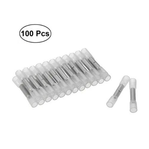 Heat shrink Butt Connector White 100 pcs (AWG 26–22)