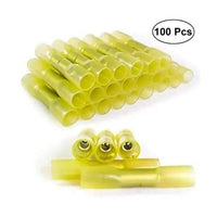Heat shrink Butt Connector Yellow 100 pcs (AWG 12–10)